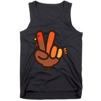 Peace Sign No Turkey Hand Ns Family Thanksgiving Tank Top