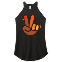 Peace Sign No Turkey Hand Ns Family Thanksgiving Women's Perfect Tri Rocker Tank