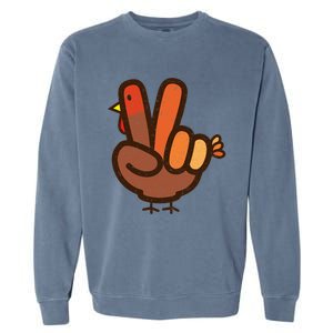 Peace Sign No Turkey Hand Ns Family Thanksgiving Garment-Dyed Sweatshirt