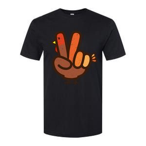 Peace Sign No Turkey Hand Ns Family Thanksgiving Softstyle CVC T-Shirt