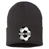 Personalized Soccer Name Custom Family Game Day Sustainable Knit Beanie