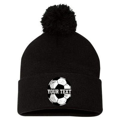 Personalized Soccer Name Custom Family Game Day Pom Pom 12in Knit Beanie