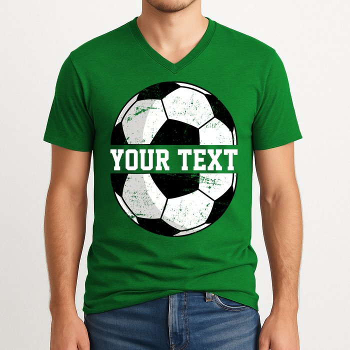 Personalized Soccer Name Custom Family Game Day V-Neck T-Shirt