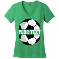 Personalized Soccer Name Custom Family Game Day Women's V-Neck T-Shirt