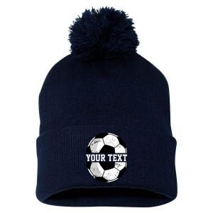 Personalized Soccer Name Custom Family Game Day Pom Pom 12in Knit Beanie