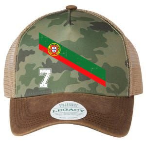 Portugal Soccer Number 7 Portugese Football Sports Lover Fan Legacy Tie Dye Trucker Hat