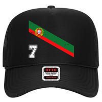 Portugal Soccer Number 7 Portugese Football Sports Lover Fan High Crown Mesh Back Trucker Hat