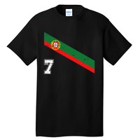 Portugal Soccer Number 7 Portugese Football Sports Lover Fan Tall T-Shirt