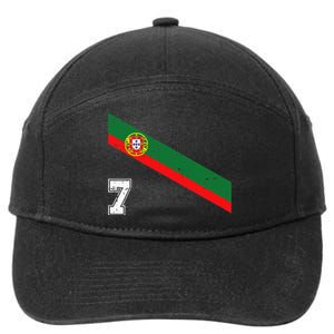 Portugal Soccer Number 7 Portugese Football Sports Lover Fan 7-Panel Snapback Hat