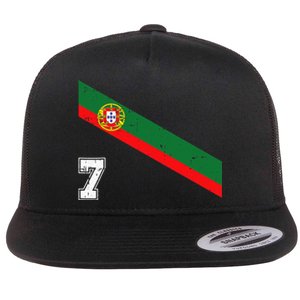 Portugal Soccer Number 7 Portugese Football Sports Lover Fan Flat Bill Trucker Hat