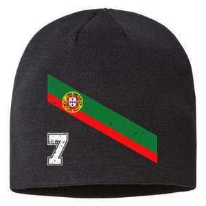 Portugal Soccer Number 7 Portugese Football Sports Lover Fan Sustainable Beanie