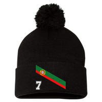 Portugal Soccer Number 7 Portugese Football Sports Lover Fan Pom Pom 12in Knit Beanie