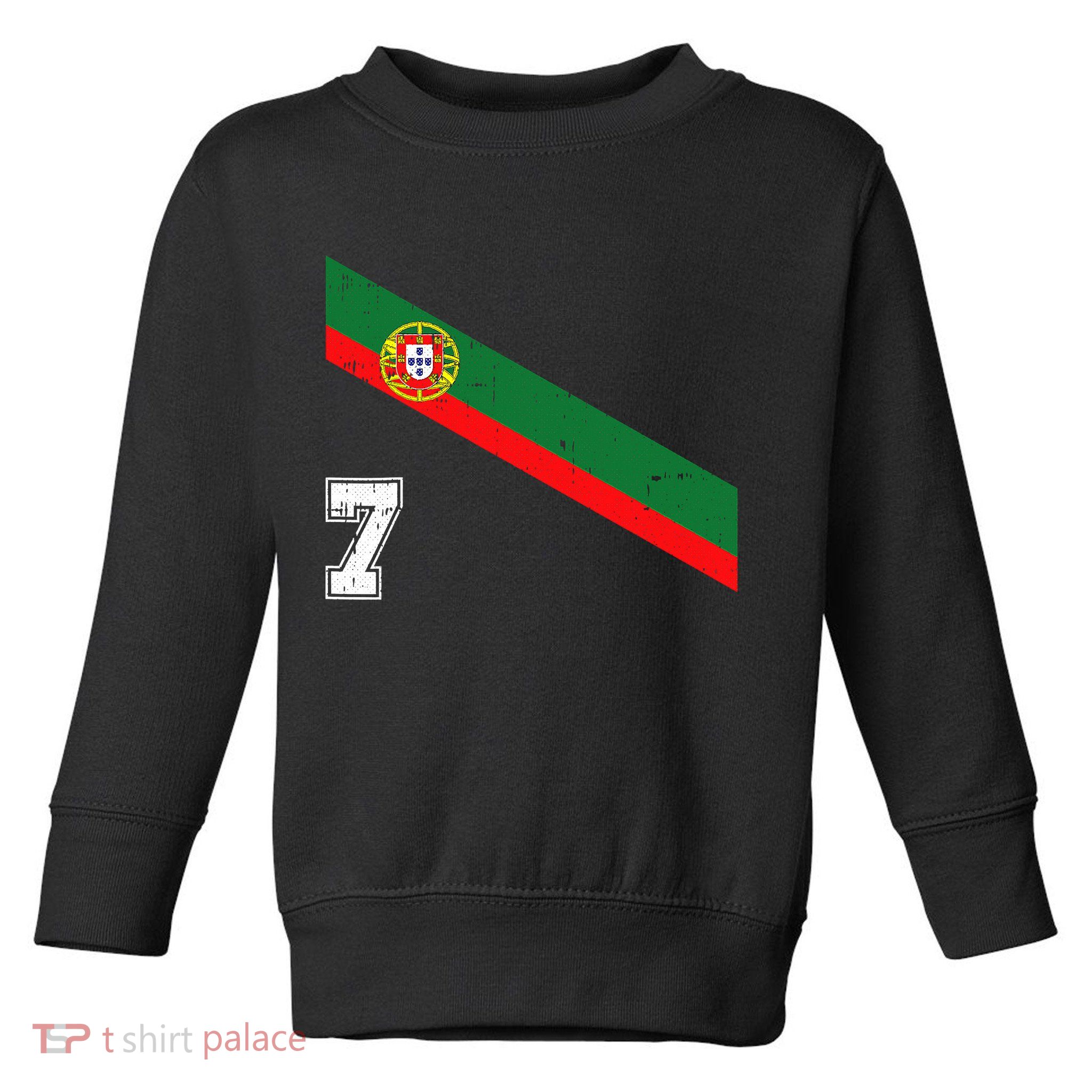 Portugal Soccer Number 7 Portugese Football Sports Lover Fan Toddler Sweatshirt
