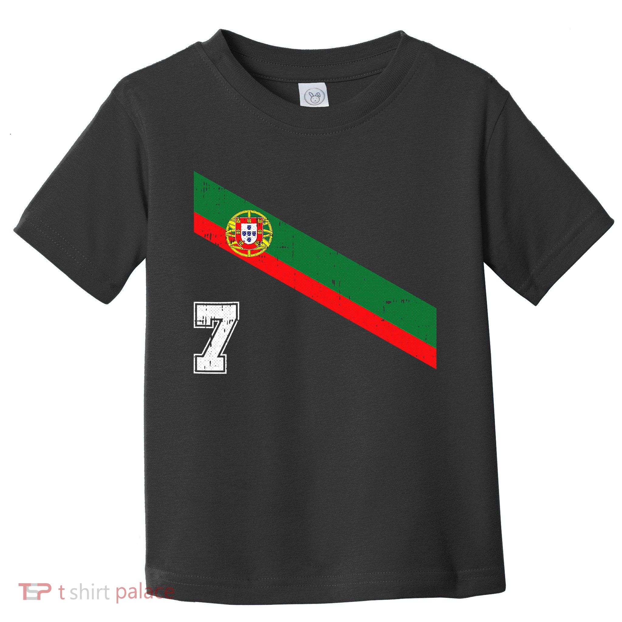 Portugal Soccer Number 7 Portugese Football Sports Lover Fan Toddler T-Shirt
