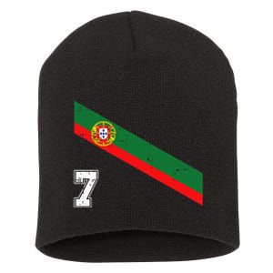 Portugal Soccer Number 7 Portugese Football Sports Lover Fan Short Acrylic Beanie