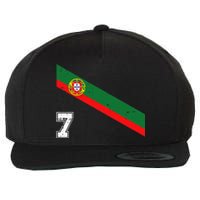 Portugal Soccer Number 7 Portugese Football Sports Lover Fan Wool Snapback Cap