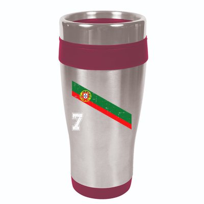 Portugal Soccer Number 7 Portugese Football Sports Lover Fan 16oz Travel Tumbler