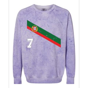 Portugal Soccer Number 7 Portugese Football Sports Lover Fan Colorblast Crewneck Sweatshirt