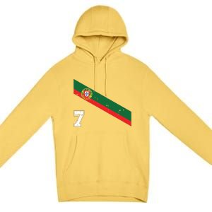 Portugal Soccer Number 7 Portugese Football Sports Lover Fan Premium Pullover Hoodie