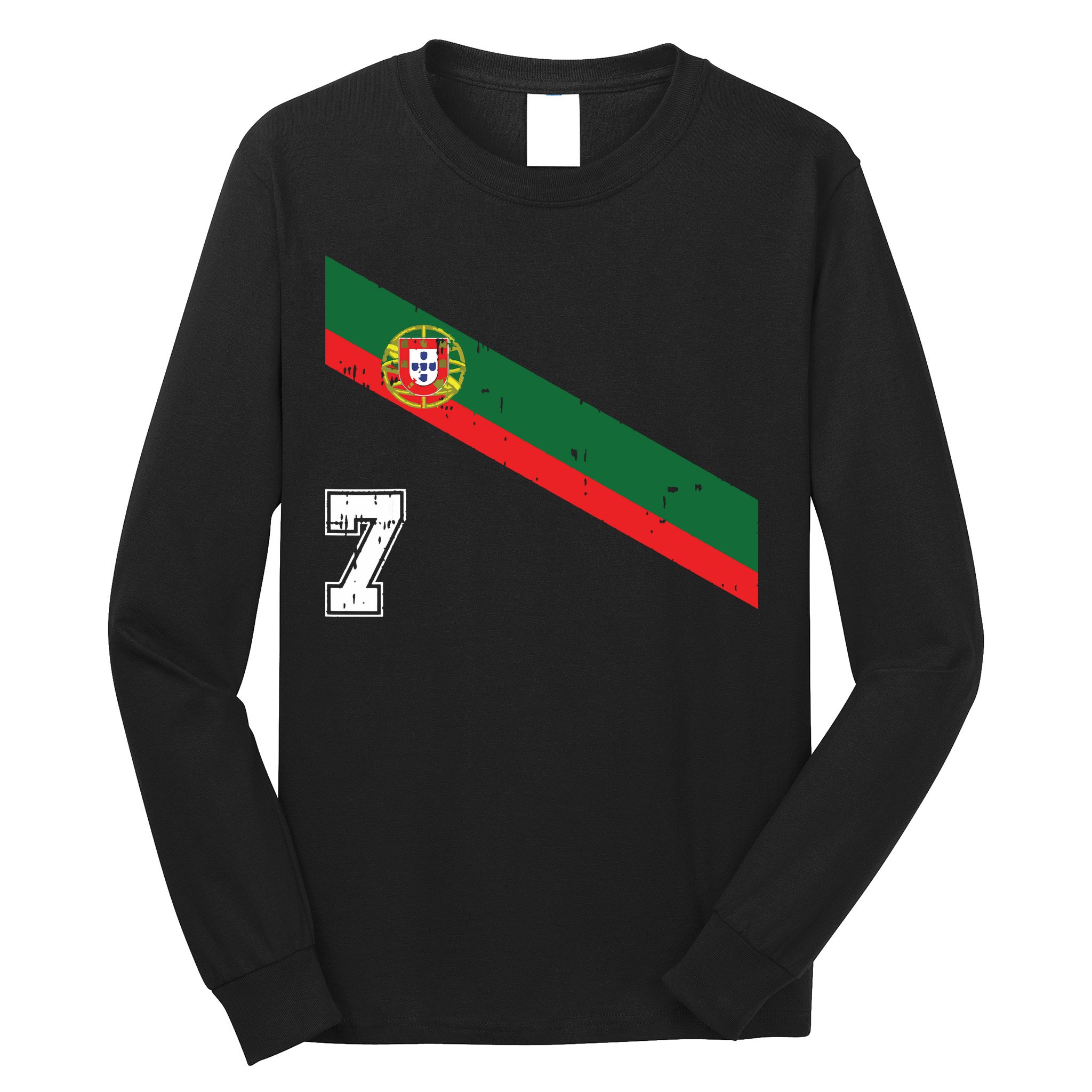 Portugal Soccer Number 7 Portugese Football Sports Lover Fan Long Sleeve Shirt