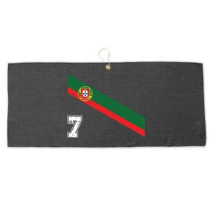 Portugal Soccer Number 7 Portugese Football Sports Lover Fan Large Microfiber Waffle Golf Towel