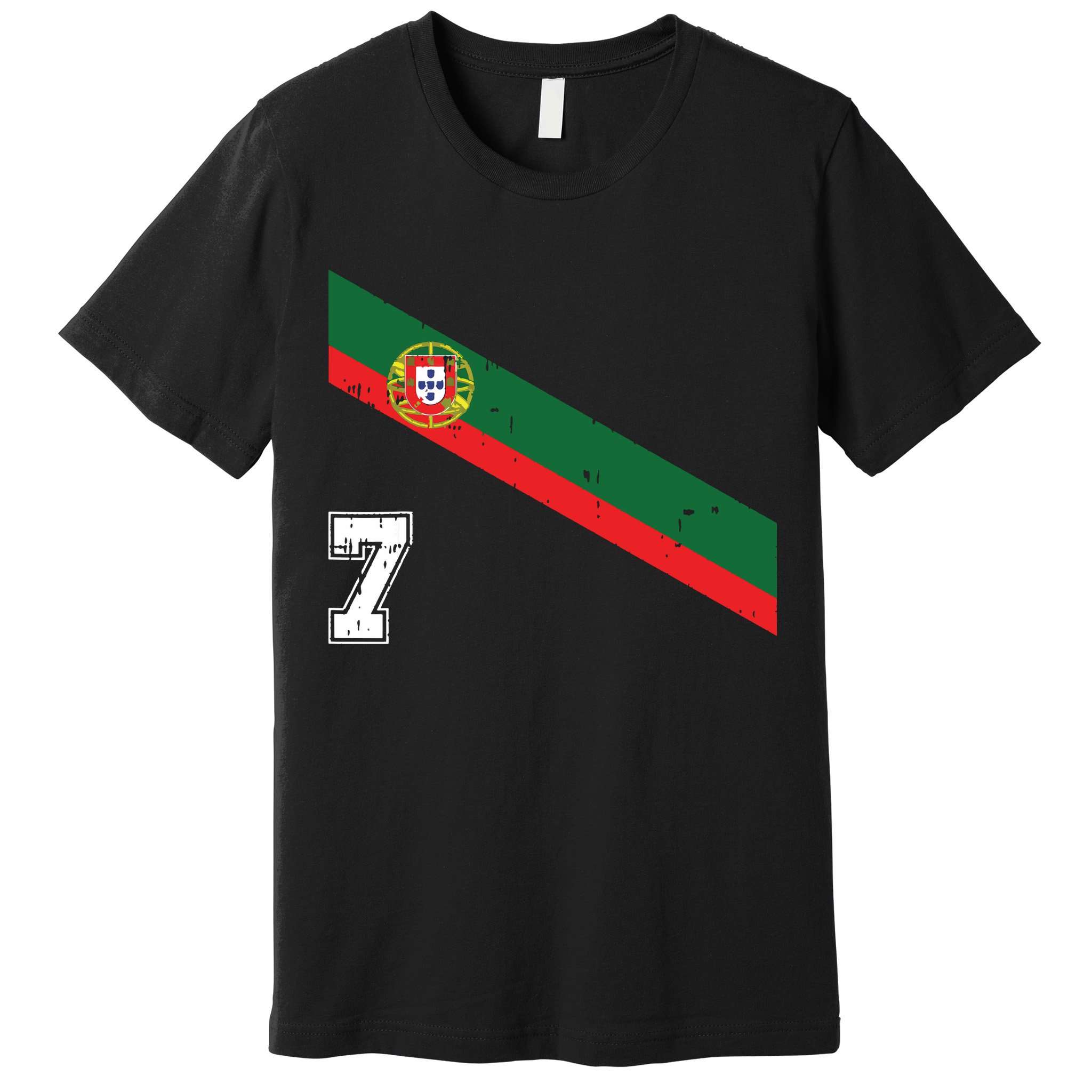 Portugal Soccer Number 7 Portugese Football Sports Lover Fan Premium T-Shirt