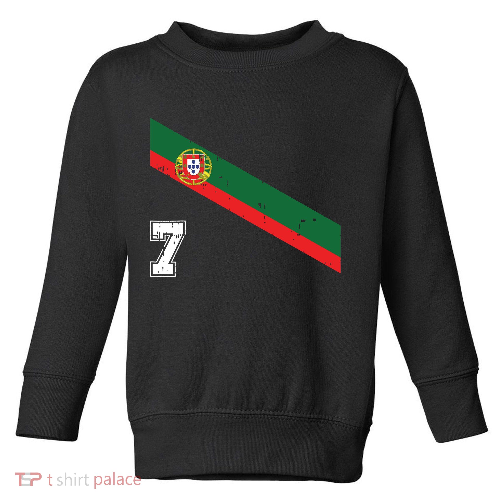 Portugal Soccer Number 7 Portugese Football Sports Lover Fan Toddler Sweatshirt