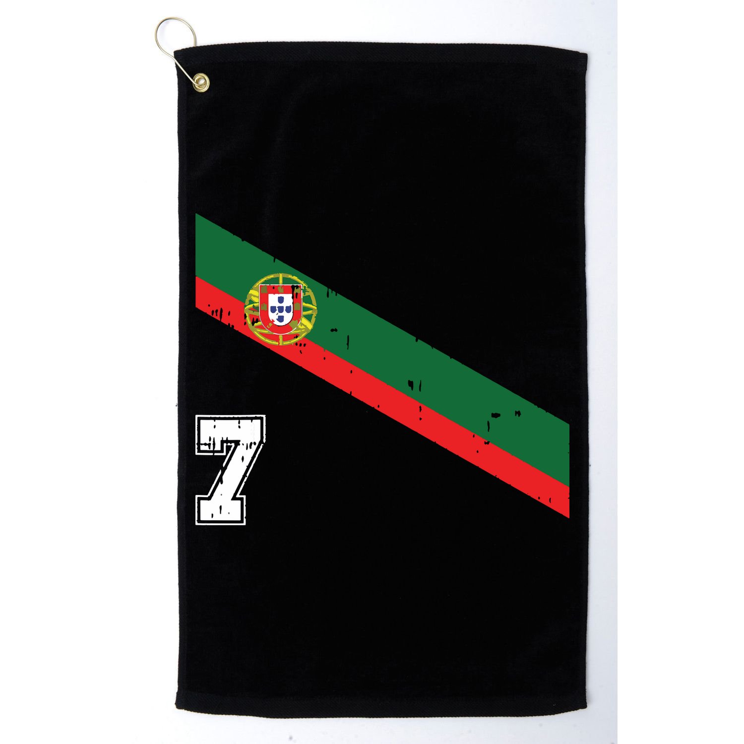 Portugal Soccer Number 7 Portugese Football Sports Lover Fan Golf Towel