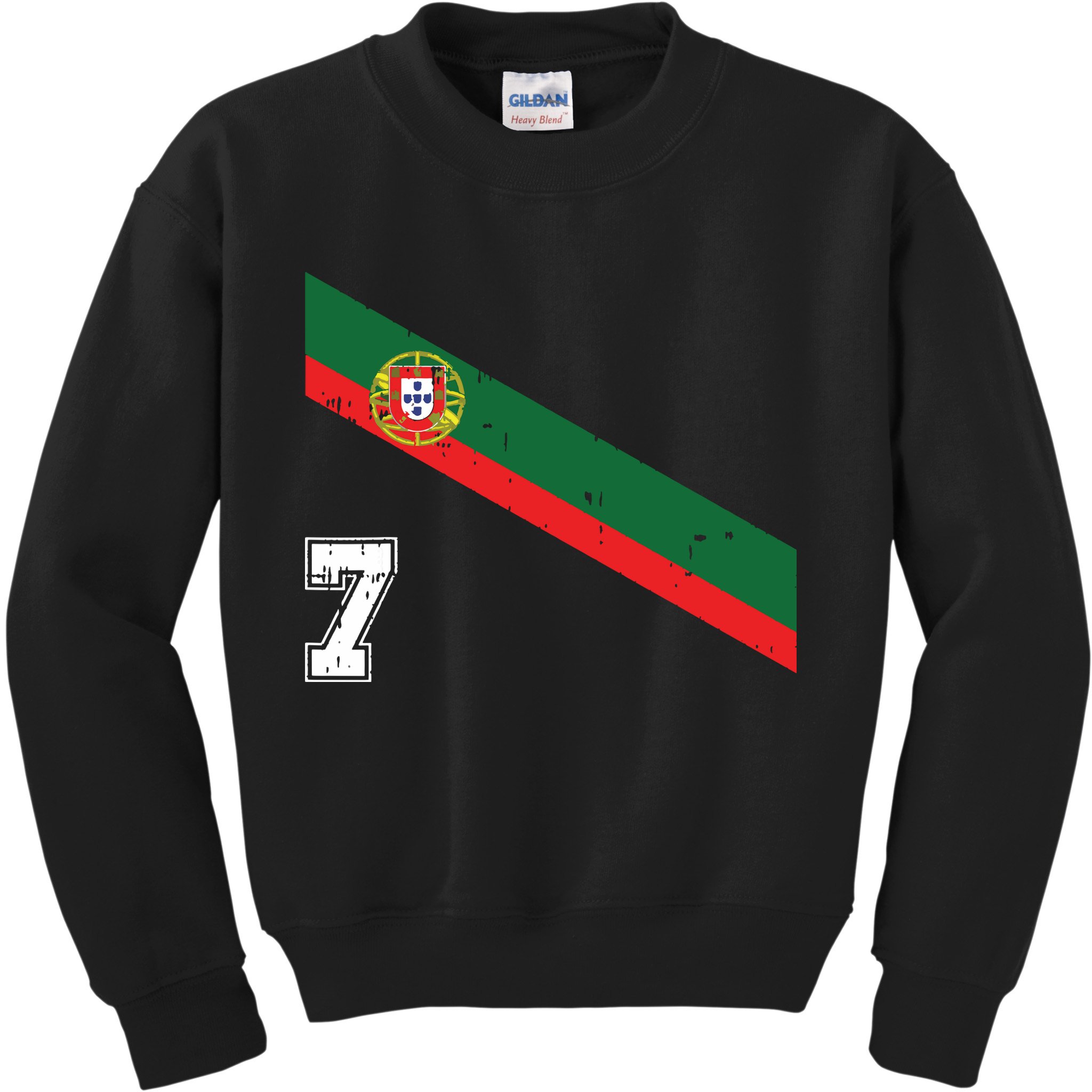 Portugal Soccer Number 7 Portugese Football Sports Lover Fan Kids Sweatshirt