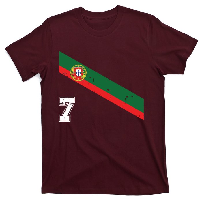 Portugal Soccer Number 7 Portugese Football Sports Lover Fan T-Shirt