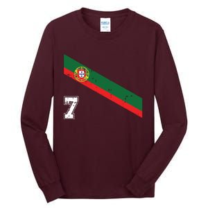 Portugal Soccer Number 7 Portugese Football Sports Lover Fan Tall Long Sleeve T-Shirt