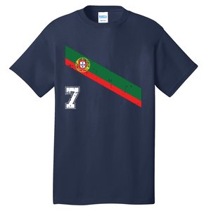 Portugal Soccer Number 7 Portugese Football Sports Lover Fan Tall T-Shirt