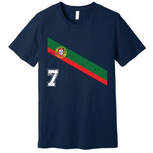 Portugal Soccer Number 7 Portugese Football Sports Lover Fan Premium T-Shirt