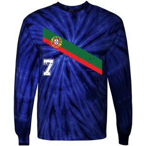 Portugal Soccer Number 7 Portugese Football Sports Lover Fan Tie-Dye Long Sleeve Shirt