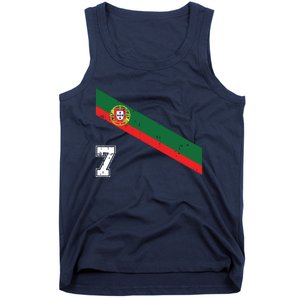 Portugal Soccer Number 7 Portugese Football Sports Lover Fan Tank Top