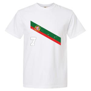 Portugal Soccer Number 7 Portugese Football Sports Lover Fan Garment-Dyed Heavyweight T-Shirt