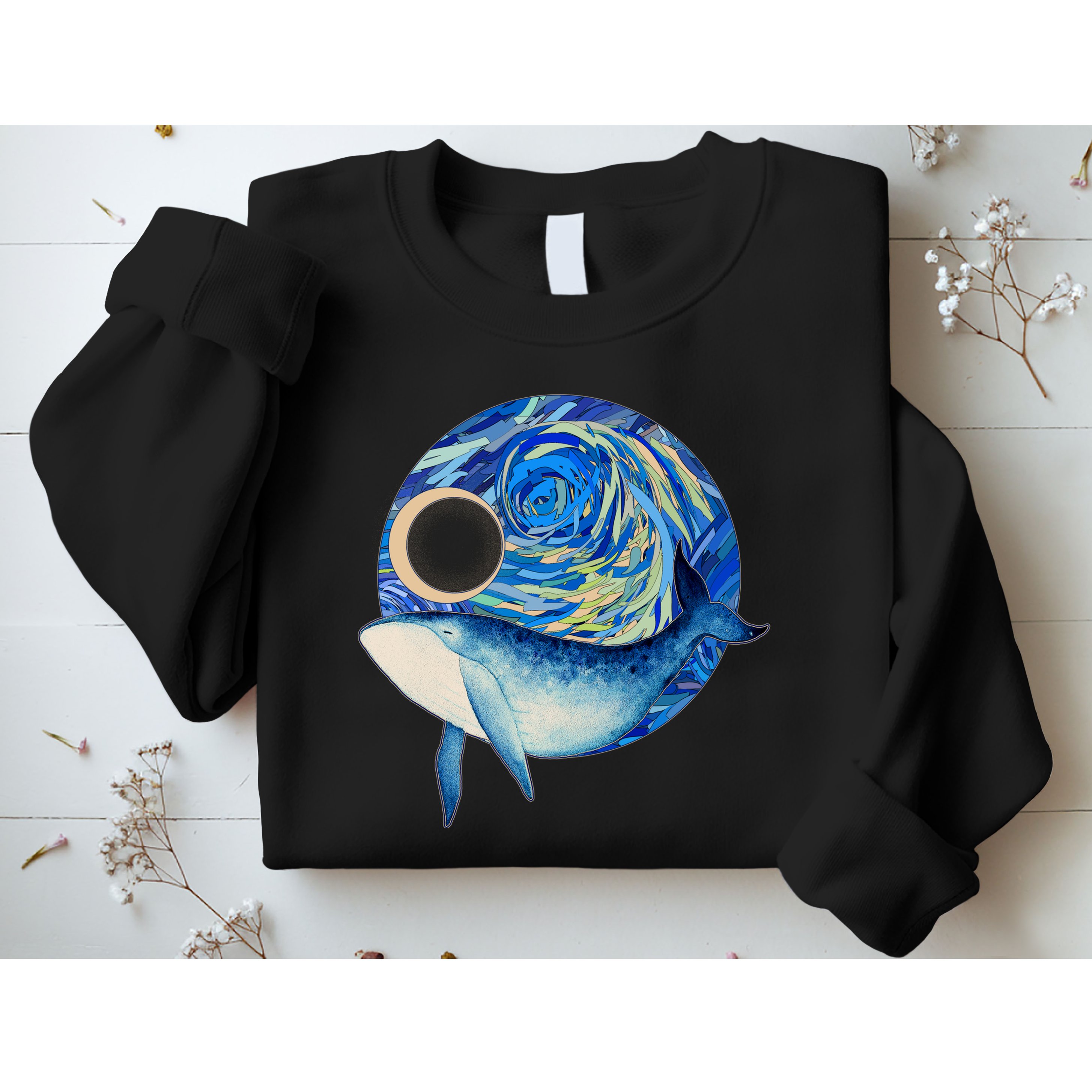 Painted Starry Night Whale Sweatshirt