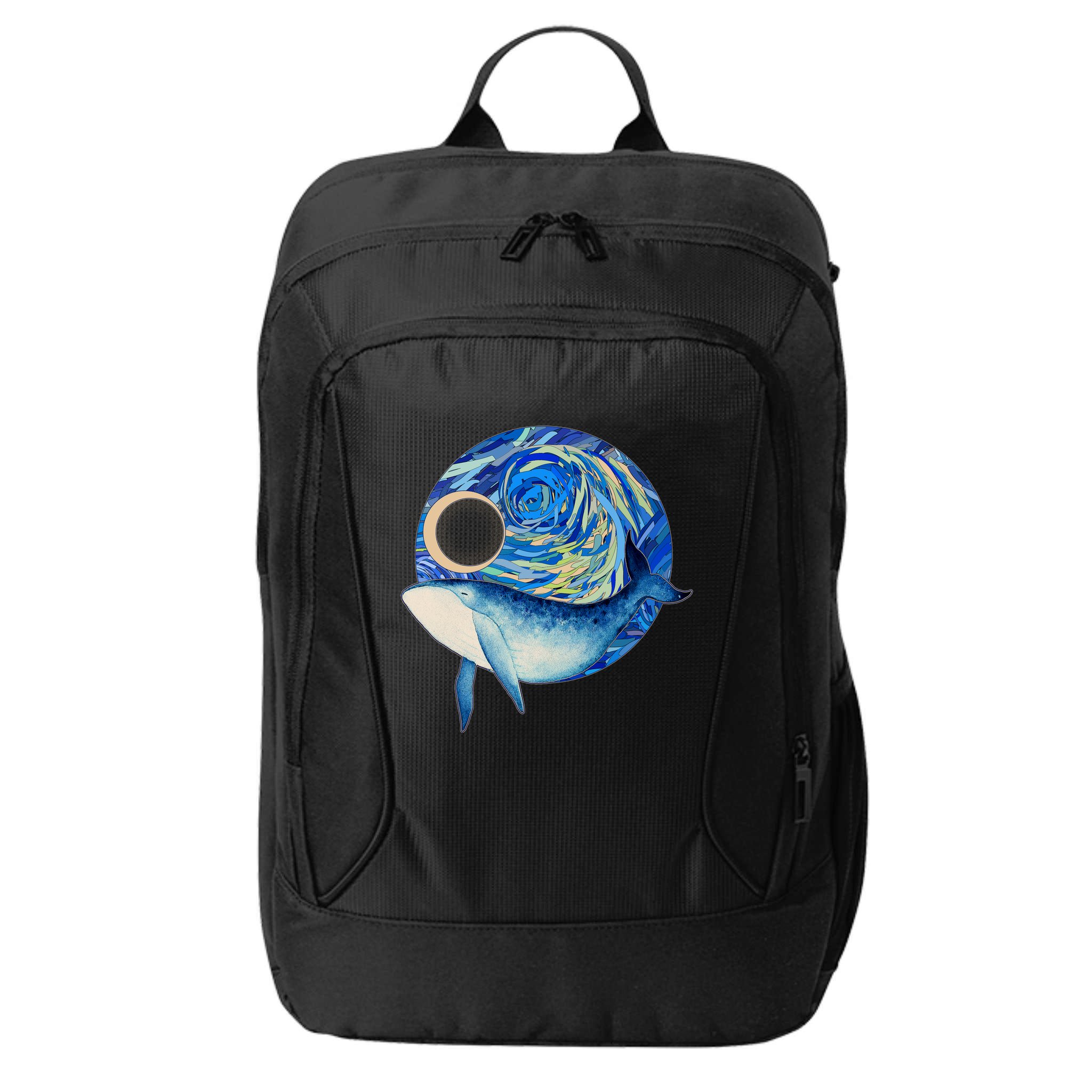 Painted Starry Night Whale City Backpack