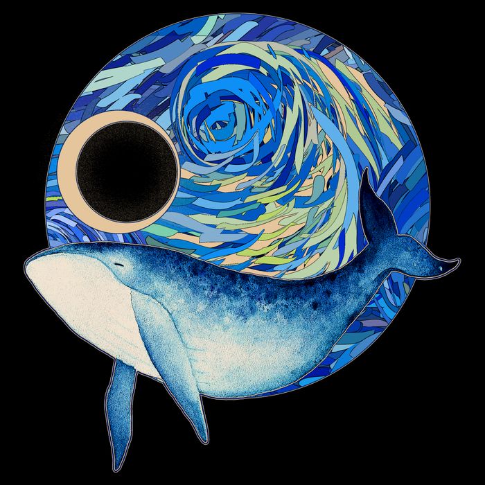 Painted Starry Night Whale City Backpack