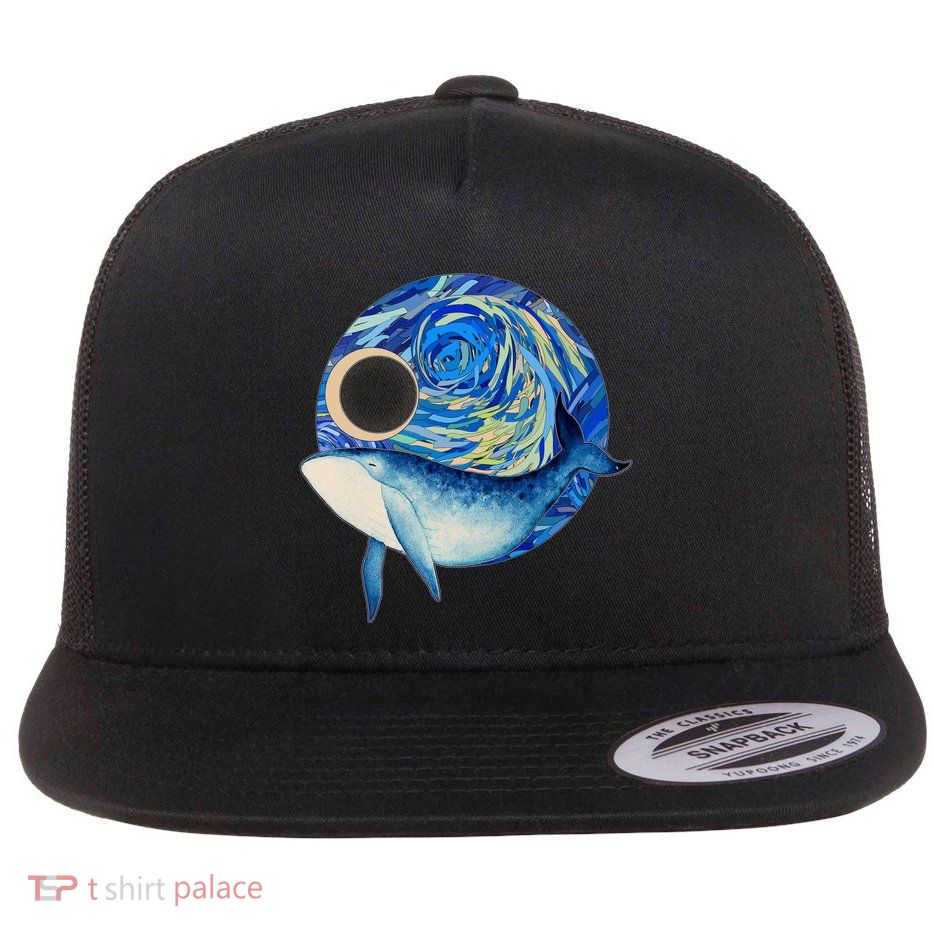 Painted Starry Night Whale Flatbill Hat
