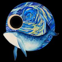 Painted Starry Night Whale Poster