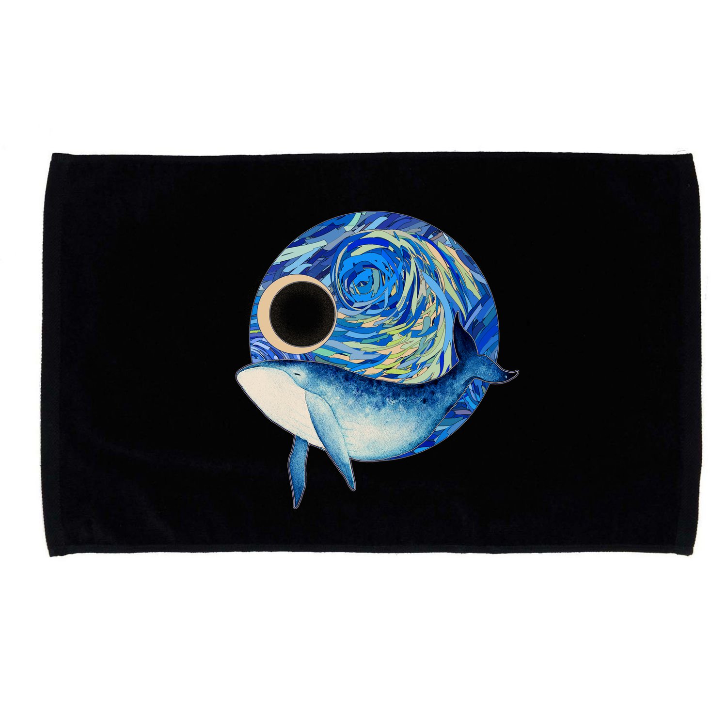 Painted Starry Night Whale Microfiber Hand Towel