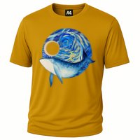 Painted Starry Night Whale Cooling Performance Crew T-Shirt