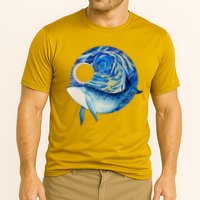 Painted Starry Night Whale Cooling Performance Crew T-Shirt