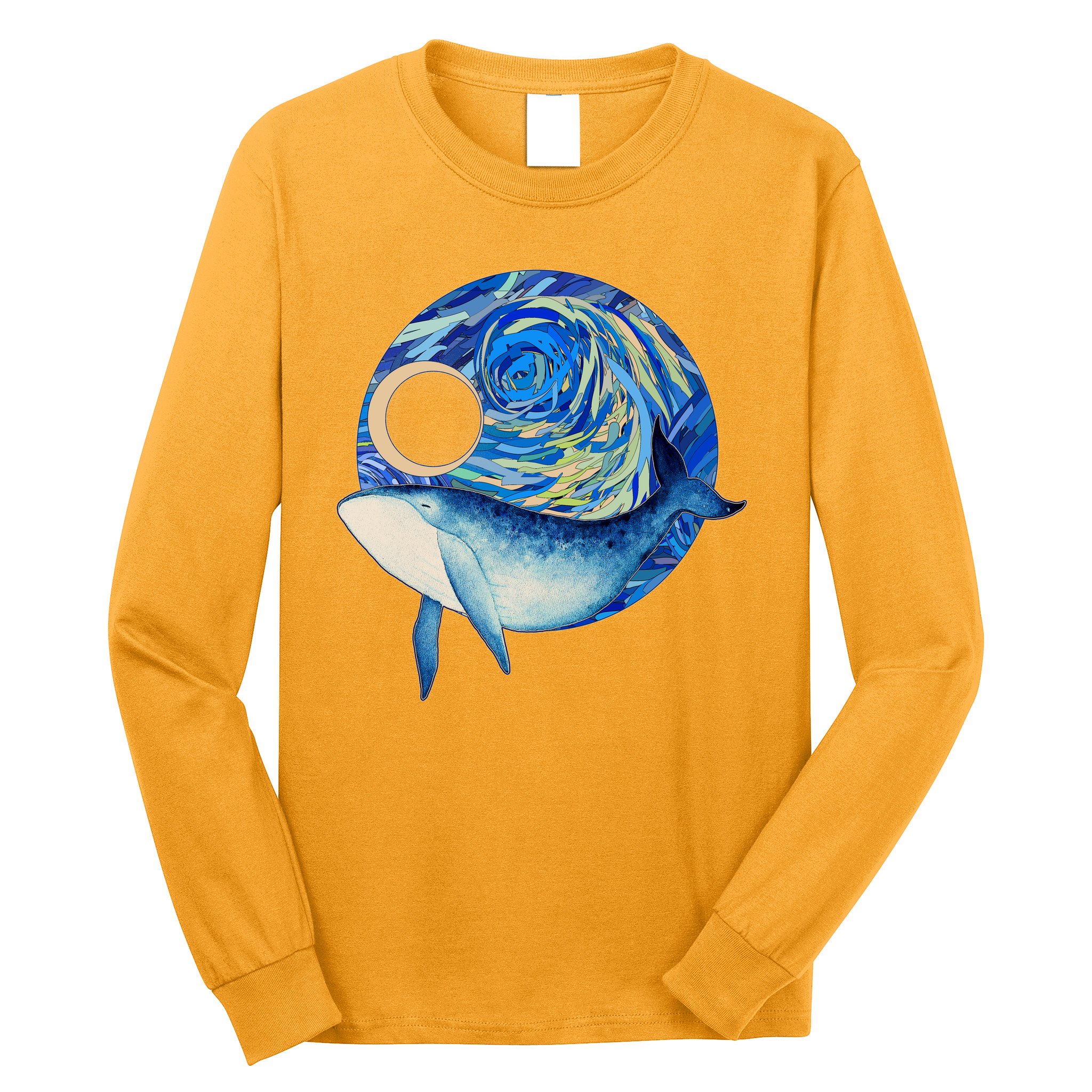 Painted Starry Night Whale Long Sleeve Shirt