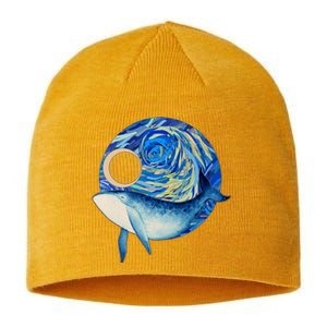 Painted Starry Night Whale Sustainable Beanie