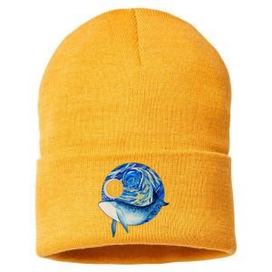 Painted Starry Night Whale Sustainable Knit Beanie