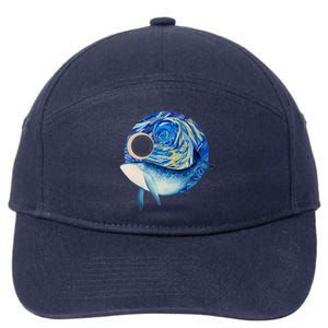 Painted Starry Night Whale 7-Panel Snapback Hat