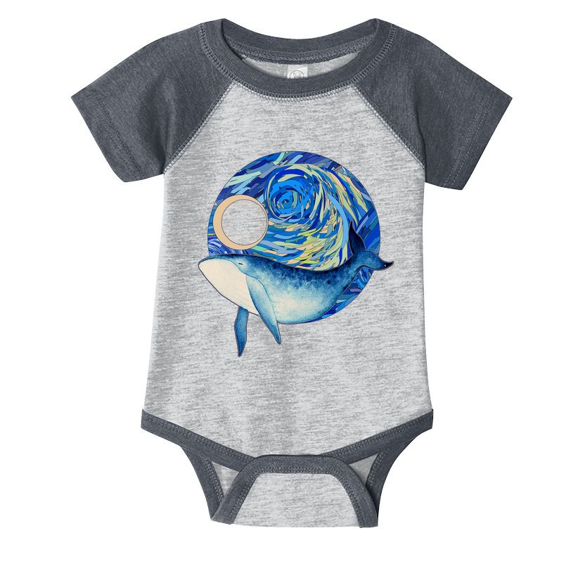 Painted Starry Night Whale Infant Baby Jersey Bodysuit