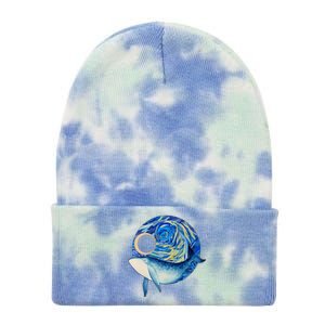 Painted Starry Night Whale Tie Dye 12in Knit Beanie